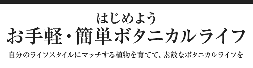 はじめようお手軽・簡単ボタニカルライフ