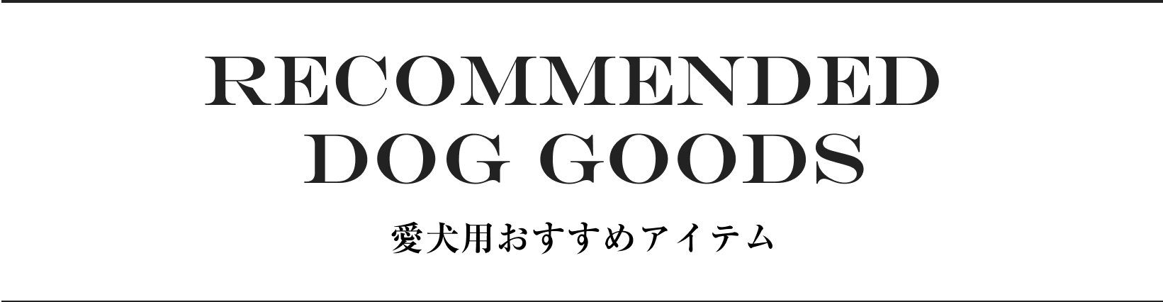 RECOMMENDED DOG GOODS 愛犬用おすすめアイテム